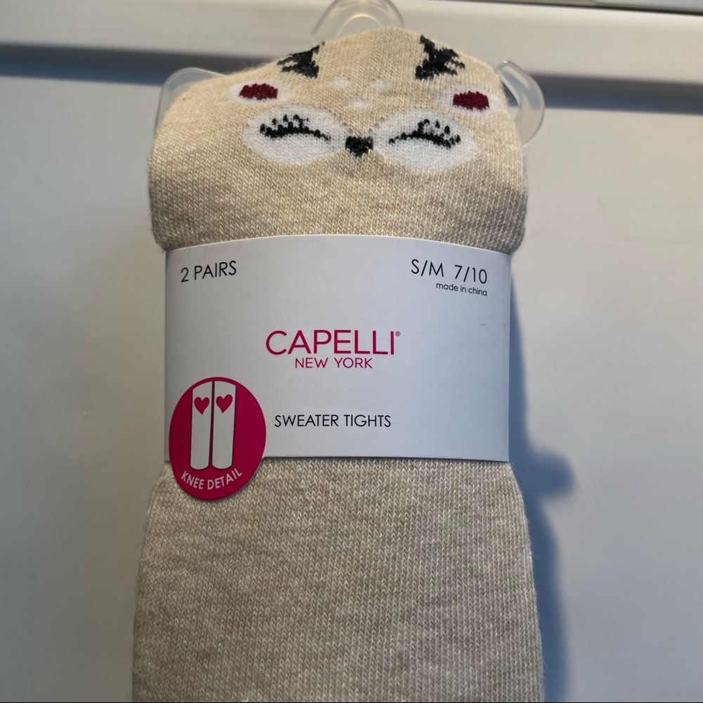 Girls Capelli sweater tights with knee detail